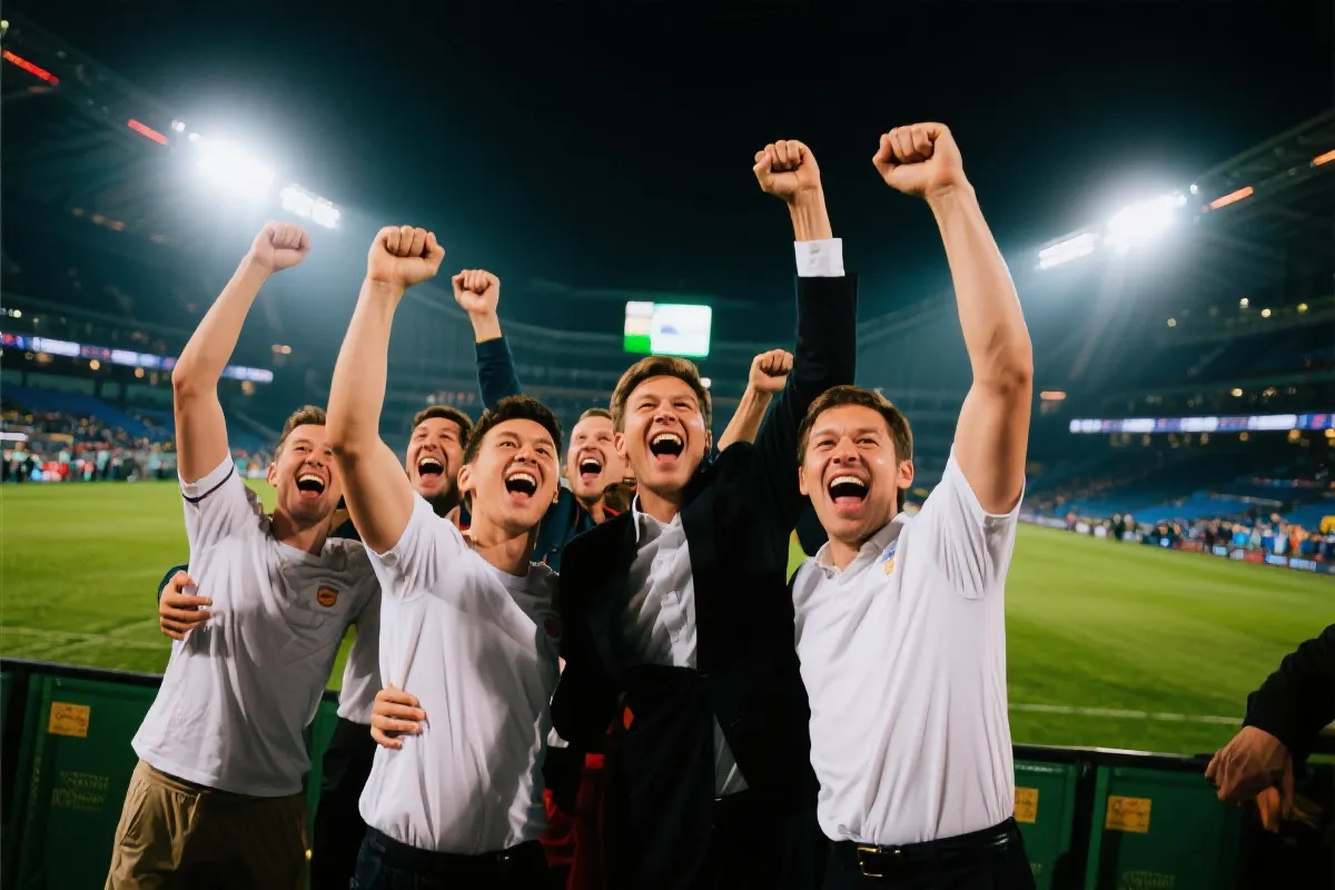 团队与球迷庆祝